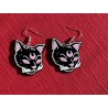 Black cat dangly earrings