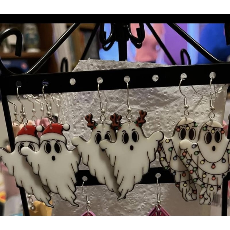 Christmas ghost earrings