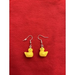 Yellow duck earrings